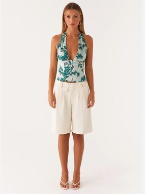 PEPPERMAYO Let’s Pretend Hater Neck Top Cloud Nine Floral PLUS SIZE 16 NEW